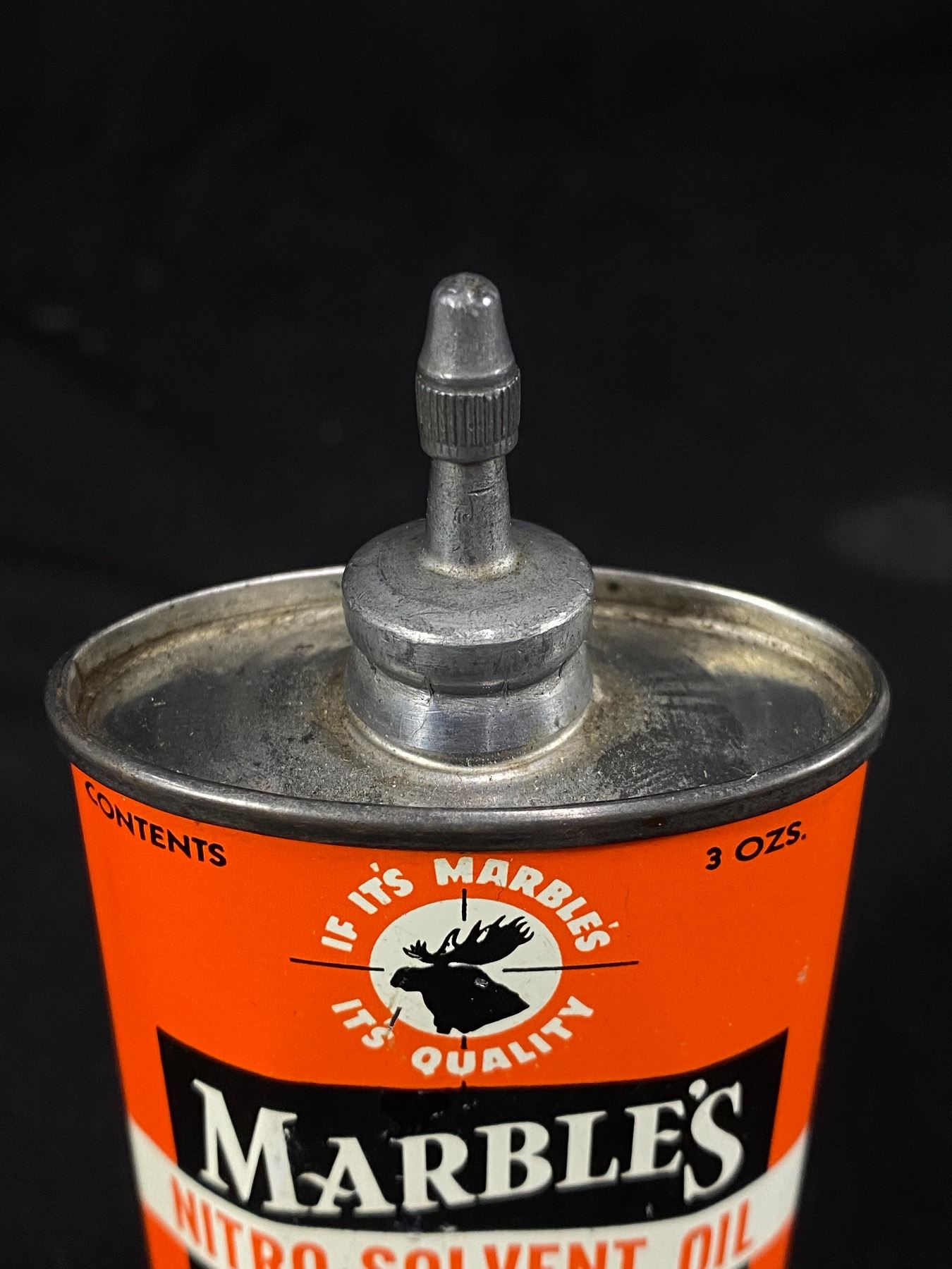 1950's Lead Top Oil Can Marbles Gun Oil, 3 oz