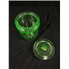 Image 2 : 1930's Depression Glass Jar (Uranium) 6" Tall 5" Wide