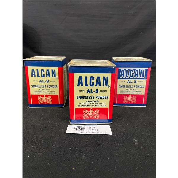 3 Full Canisters of ALCAN AL-8 Smokeless Powder
