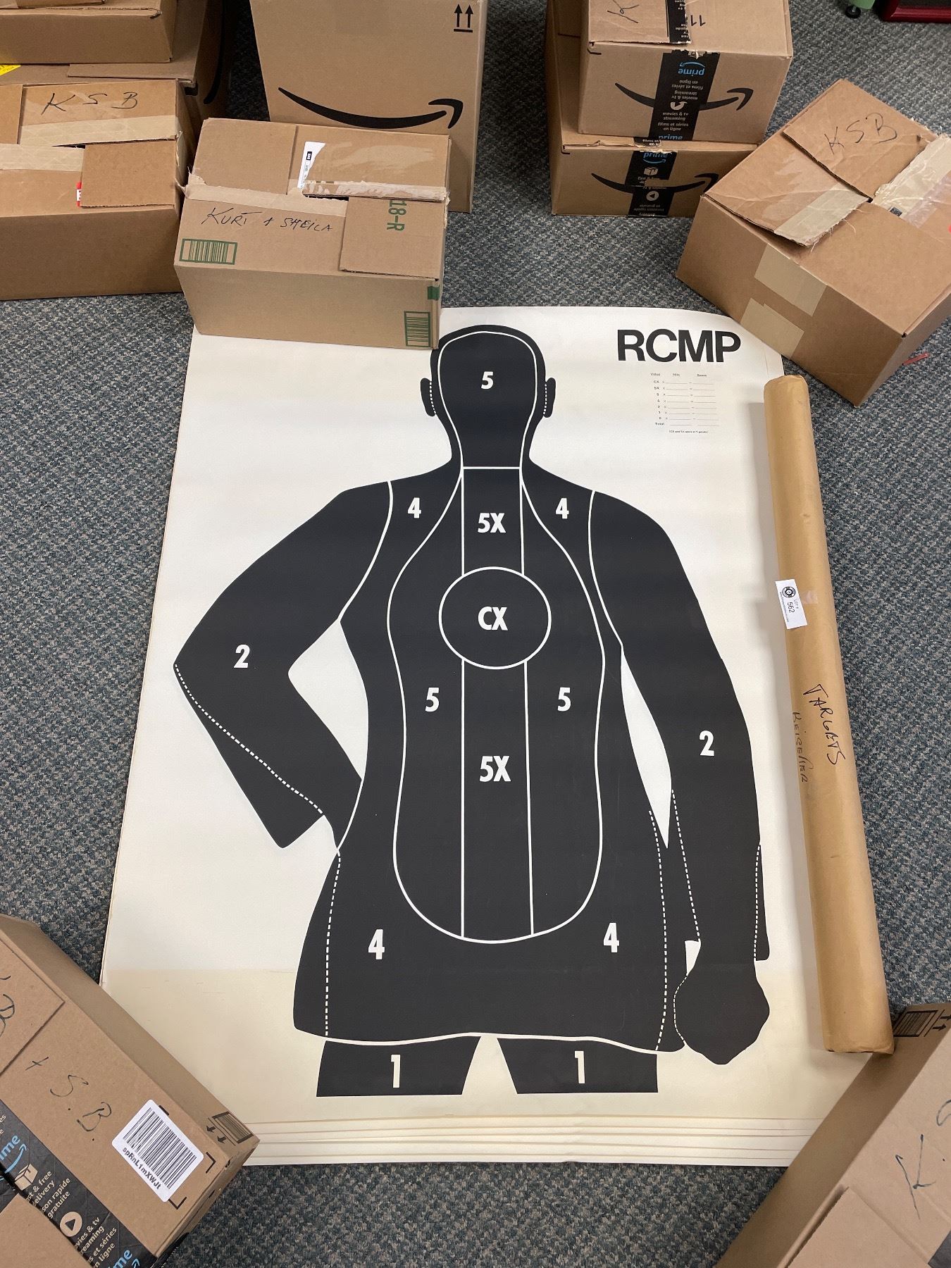Paper Police Target Lot of 6 Large RCMP Paper Targets