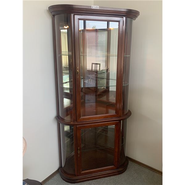 Mirrored Corner Display Case w/ Top-Light