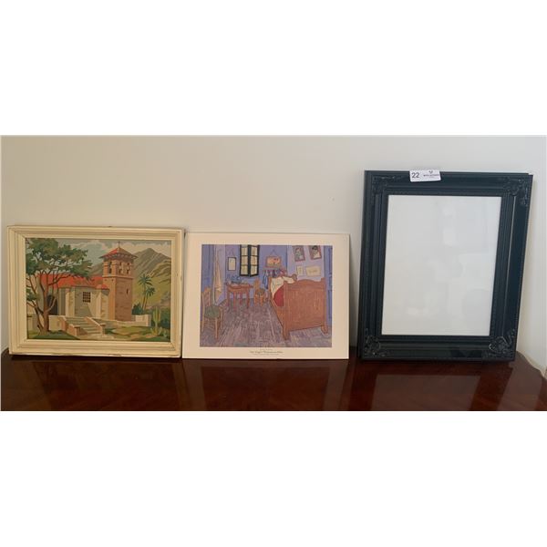 "Bedroom in Arles" by Vincent Van Gogh - Print on Foam, Canvas Print of Church, and Ornate Frame