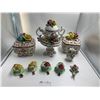 Image 1 : 3 x Bassano Floral Ceramic Urns, Small Pitcher Vase (Capodimonte), and 5 x Ceramic Flowers