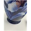 Image 3 : 2 x Blue Painted Porcelain Vases (One Large, One Small)