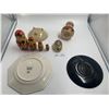 Image 2 : Russian Nesting Dolls, Wooden Floral Design Plate (USSR Made), Ceramic Plate, Vase, Bowl, and More!