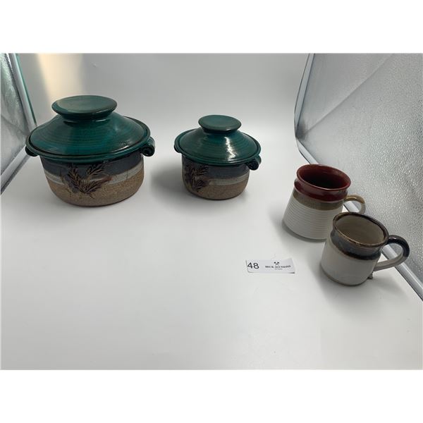 2 x Pottery Bowls from Beaver Flats Pottery and 2 x Ceramic Coffee Mugs