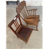 Image 4 : Antique Wooden Rocking Chair,  Accent Chair, and Vintage Mantle Clock