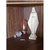 Image 1 : 2 x Virgin Mary Statues and 2 x Glass Religious-Scene Figurines