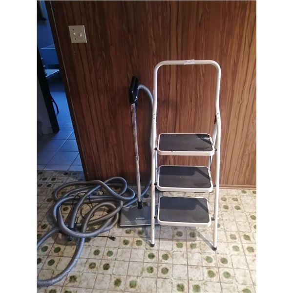 Lite Step-Ladder and Central Vacuum Hose w/ Eureka Vacuum Attachment