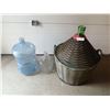 Image 1 : Large Wine Jug in Wicker-Style Basket and Glass Carboy and Glass Water Jug