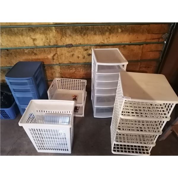 Assorted Plastic Shelving and Organizers