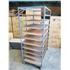 Image 2 : 10 TIER ROLLING METAL RACK WITH WOOD SHELVES