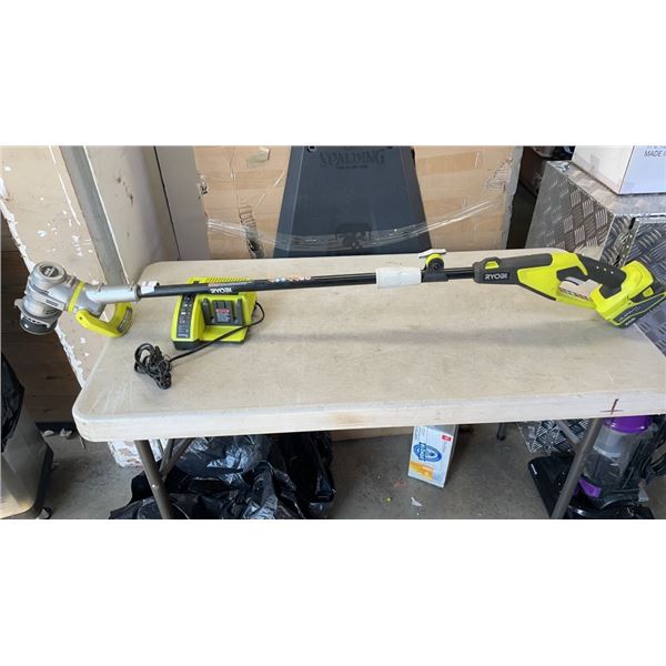 RYOBI LITHIUM 24 VOLT CORDLESS WEEDEATER WITH BATTERY AND CHARGER - WORKING