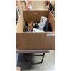 Image 1 : BOX OF ELECTRONICS, VINTAGE SHOES, APPLE BASE STATIONA ND MORE