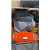 Image 2 : BOX OF BENCH GRINDER, EXTENTION CORDS AND COOLERS
