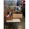 Image 1 : BOX AND BASKET OF SHOP LIGHTS, TOOLS, TRAILER LIGHTS, ELECTRICAL