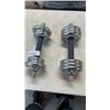 Image 1 : 2 ADJUSTABLE DUMBELLS WITH METAL WEIGHTS