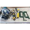Image 1 : MAKITA CIRCULAR SAW, CRAFTSMAN PALM SANDER, 2 WORK LIGHTS AND 2 CLAMPS - SAW STARTS WHEN PLUGGED IN