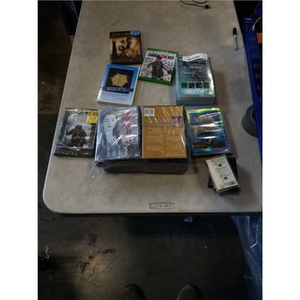 LOT OF DVDS, VIDEOGAME AND TAPES