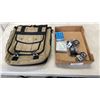 Image 1 : NATURES PATH SATCHEL, SPORTS CAMERA, EARBUDS AND BILLIARDS CHALK