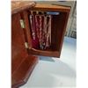 Image 3 : WOOD JEWLERY BOX WITH CONTENTS