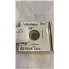 Image 2 : 1875 CALIFORNIA GOLD COIN REPLICA PLUS CANADIAN 1 GRAM BAR .999 SILVER