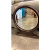 Image 2 : 2 OAK CARVED ROUND BEVELLED MIRRORS