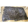 Image 2 : BLACK EXTRA LONG SHAG CARPET - MADE IN INDIA, POLYESTER AND WOOL 6 FOOT X 4 FOOT