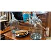 Image 1 : 2 BLUE GLASS CARBOYS AND 4 PLATTERS