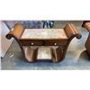 Image 1 : VINTAGE ART DECO INLAID SOFA TABLE WITH 2 DRAWERS