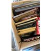 Image 8 : 2 BOXES OF KITCHEN ITEMS, PRESSURE COOKER, PICTURE FRAMES, BAKING PAN