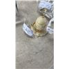 Image 6 : CLEAR GLASS JAR WITH VASE, SMALL HANGERS AND  SMALL COLLECTIBLE BELLS