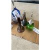 Image 2 : 7 COLLECTIBLE BELLS: AMBER GLASS, BLUE GLASS, LIBERTY BELL AND MORE