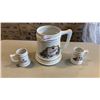 Image 1 : 3 SAN MIGUEL STEINS - TWO 5 INCHES TALL, ONE 11 INCHES TALL