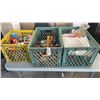 Image 1 : 3 CRATES OF SHOP CLEANERS, FASTWAX INTERIOR CLEANER, TOOLS, PAINTING SUPPLIES, CHAIN