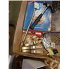 Image 8 : 4 TRAYS OF TOOLS, SHOP SUPPLIES AND STANDS SOME NEW
