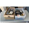 Image 1 : BOX AND BIN OF DENT SLIDE, WIRE WHEELS, HAMMERS AND MORE