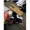 Image 2 : 2 TRAYS OF HOUSEHOLD GOODS, JOHNNY VAC POWER NOZZLE, BRITA FILTER, KTICHENAID ATTACHMENT, DROPPERS