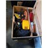 Image 2 : LARGE WOOD  BOX OF PAINTING SUPPLIES AND MORE