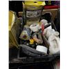 Image 2 : CRATE OF PAINT AND DRYWALL SUPPLIES WITH MOP BUCKET AND WRINGER