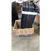 Image 2 : 3 STORAGE TOTES WITH BUILT IN LIDS AND 5 TIER PLASTIC SHELF