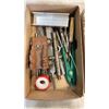 Image 2 : 2 TRAYS AND TOOLBOX WITH HAND TOOLS, HARDWARE, PUNCHES