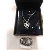 Image 2 : 925 SILVER JEWELRY - NECKLACE, CUFFLINKS AND 2 PAIRS EARRINGS