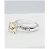 Image 2 : STERLING SILVER 8.15MM X 8.22MM NATURAL LEMON QUARTZ (2.23CTS) & CZ RING, W/A $510.00, SIZE 7