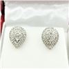 Image 1 : STERLING SILVER DIAMOND EARRINGS, 118 DIAMONDS (0.50CTS), W/A $1320.00