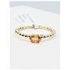 Image 2 : 10KT. YELLOW GOLD 5.1MM X 3.2MM NATURAL ORANGE SAPPHIRE RING, RETAIL $1000.00, SIZE 6