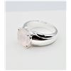 Image 2 : STERLING SILVER 10MM NATURAL ROSE QUARTZ RING, 2.66CTS, W/A $535.00, SIZE 6.5