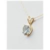 Image 2 : 10KT. YELLOW GOLD 6MM NATURAL AQUAMARINE (0.50CTS) HEART PENDANT WITH 10KT. GOLD CHAIN, 16", RETAIL 