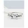Image 2 : 14KT. WHITE GOLD 7MM X 4.9MM NATURAL AQUAMARINE & DIAMOND RING, RETAIL $1200.00, SIZE 7