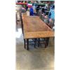 Image 8 : WOOD DINING TABLE WITH 2 LEAFS AND 7 CHAIRS